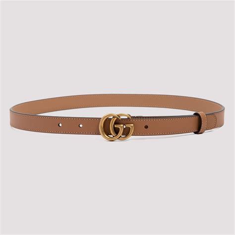 Gucci: Brown Thin GG Marmont Belt 